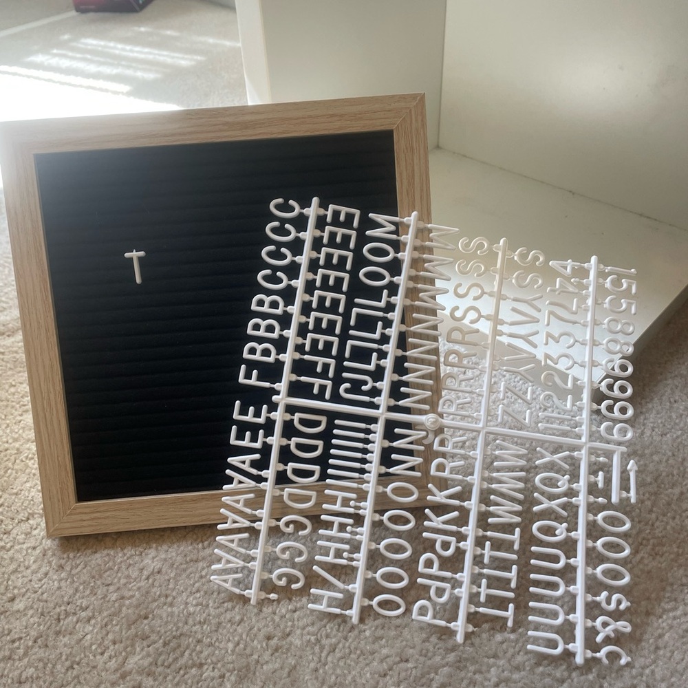 Black Felt Letter Board with White Letters